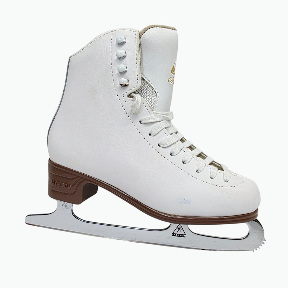 Jackson Mystique White Figure Skates Size 6 C with Pink Blade Guards 1490 - Picture 6 of 11